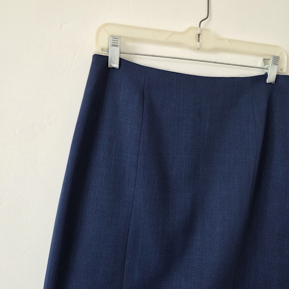 Vintage Evan Picone Pencil Skirt Navy Blue Chambray Professional Preppy Office 6 - Picture 4 of 10